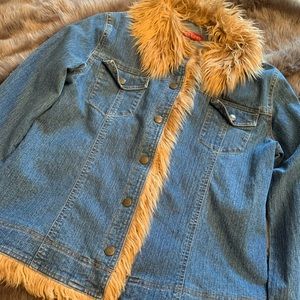 2/$20 Denim Jacket w/ Faux Fur